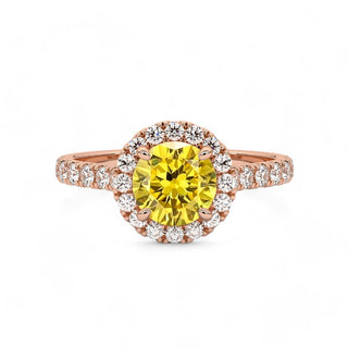 Bague Odéon Diamants Jaune Rond