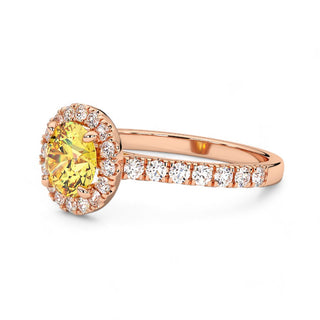 Bague Odéon Diamants Jaune Rond