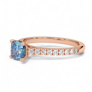 Bague Montaigne Diamant Bleu Coussin
