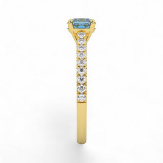 Bague Montaigne Diamant Bleu Coussin