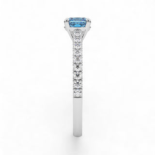 Bague Montaigne Diamant Bleu Coussin