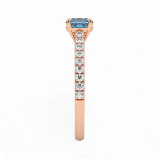 Bague Montaigne Diamant Bleu Coussin