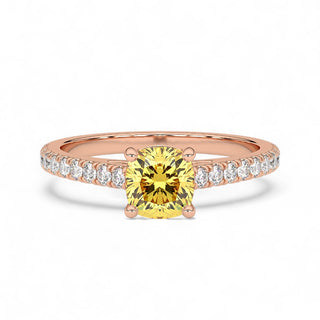 Bague Montaigne Diamant Jaune Coussin