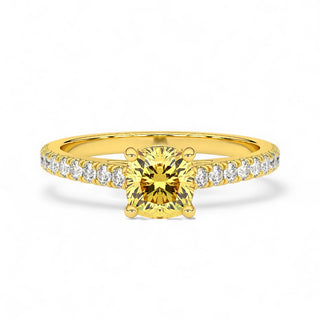 Bague Montaigne Diamant Jaune Coussin