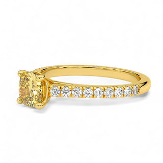 Bague Montaigne Diamant Jaune Coussin