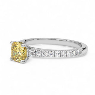 Bague Montaigne Diamant Jaune Coussin