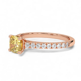 Bague Montaigne Diamant Jaune Coussin