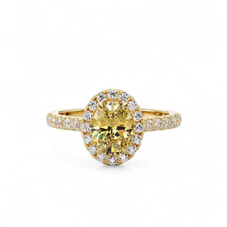 Bague Odéon Diamants Jaune Ovale