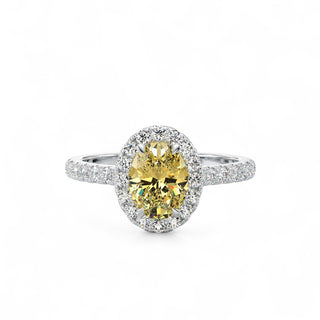 Bague Odéon Diamants Jaune Ovale