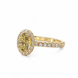 Bague Odéon Diamants Jaune Ovale