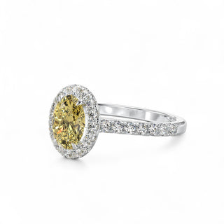 Bague Odéon Diamants Jaune Ovale