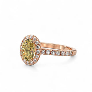 Bague Odéon Diamants Jaune Ovale