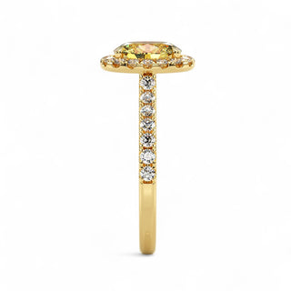 Bague Odéon Diamants Jaune Ovale
