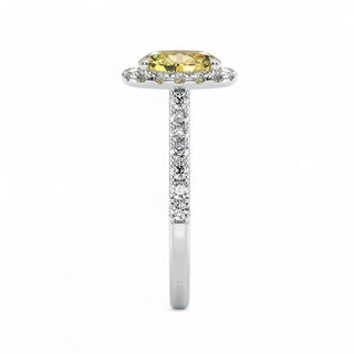 Bague Odéon Diamants Jaune Ovale