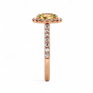 Bague Odéon Diamants Jaune Ovale