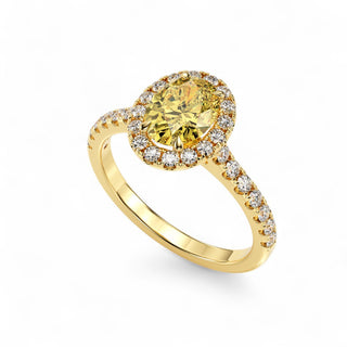 Bague Odéon Diamants Jaune Ovale