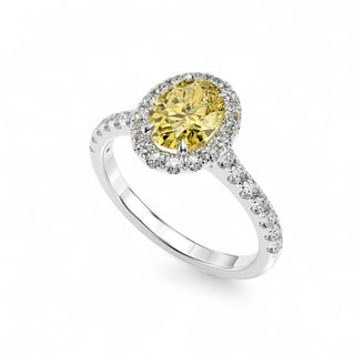 Bague Odéon Diamants Jaune Ovale