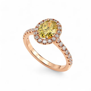 Bague Odéon Diamants Jaune Ovale