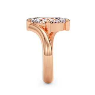 Solitaire Marquise Élysée, diamant de laboratoire taille marquise, or rose 18 carats — Maison Laveran Paris