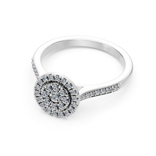 Bague Mirabeau, pavage de diamants de laboratoire, or blanc 18 carats ou platine 950 — Maison Laveran Paris