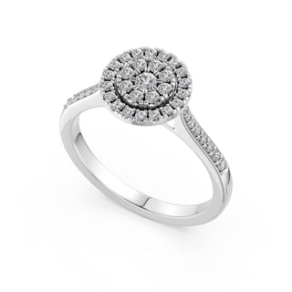 Bague Mirabeau, pavage de diamants de laboratoire, or blanc 18 carats ou platine 950 — Maison Laveran Paris