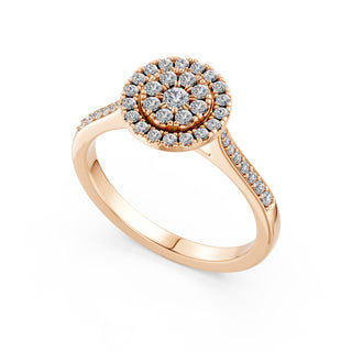 Bague Mirabeau, pavage de diamants de laboratoire, or rose 18 carats — Maison Laveran Paris