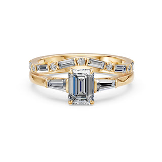 Bague de fiançailles Saint Paul avec son alliance assortie, or jaune 18 carats — Maison Laveran Paris