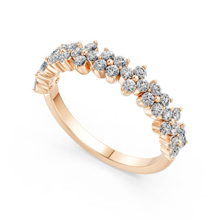 Demi-Alliance Diamants Bagatelle, diamants de laboratoire, or rose 18 carats — Maison Laveran Paris