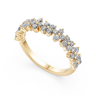 Demi-Alliance Diamants Bagatelle, diamants de laboratoire, or jaune 18 carats — Maison Laveran Paris
