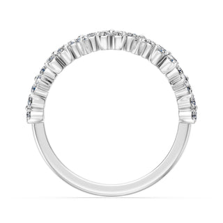 Demi-Alliance Diamants Bagatelle, diamants de laboratoire, or blanc 18 carats ou platine 950 — Maison Laveran Paris