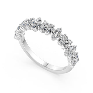 Demi-Alliance Diamants Bagatelle, diamants de laboratoire, or blanc 18 carats ou platine 950 — Maison Laveran Paris