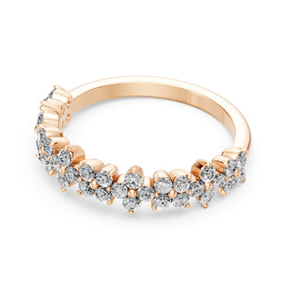 Demi-Alliance Diamants Bagatelle, diamants de laboratoire, or rose 18 carats — Maison Laveran Paris