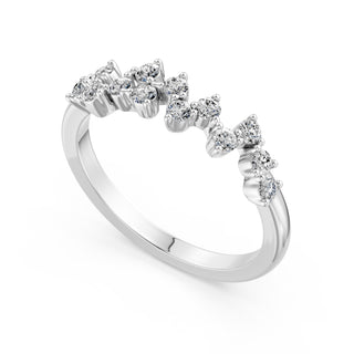Demi-Alliance Diamants Tuileries, diamants de laboratoire, or blanc 18 carats ou platine 950 — Maison Laveran Paris