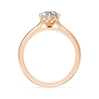 Bague de fiançailles Montaigne 6 Griffes, solitaire diamant serti 6 griffes, or rose 18 carats — Maison Laveran Paris
