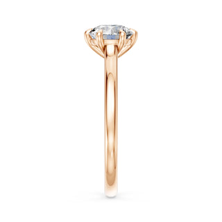 Bague de fiançailles Montaigne 6 Griffes, solitaire diamant serti 6 griffes, or rose 18 carats — Maison Laveran Paris