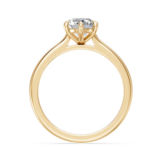 Bague de fiançailles Montaigne 6 Griffes, solitaire diamant serti 6 griffes, or jaune 18 carats — Maison Laveran Paris