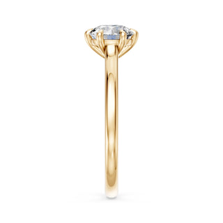 Bague de fiançailles Montaigne 6 Griffes, solitaire diamant serti 6 griffes, or jaune 18 carats — Maison Laveran Paris