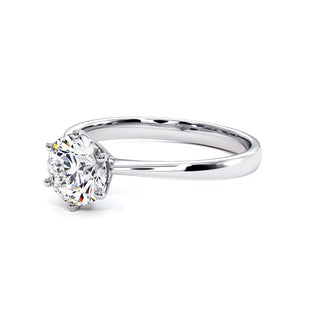 Bague Palais Royal, solitaire diamant de laboratoire, or blanc 18 carats ou platine 950 — Maison Laveran Paris