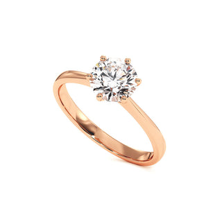 Bague Palais Royal, solitaire diamant de laboratoire, or rose 18 carats — Maison Laveran Paris