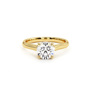 Bague Montaigne Diamant Rond, solitaire diamant de laboratoire, or jaune 18 carats — Maison Laveran Paris