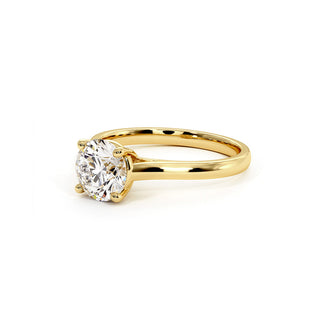 Bague Montaigne Diamant Rond, solitaire diamant de laboratoire, or jaune 18 carats — Maison Laveran Paris