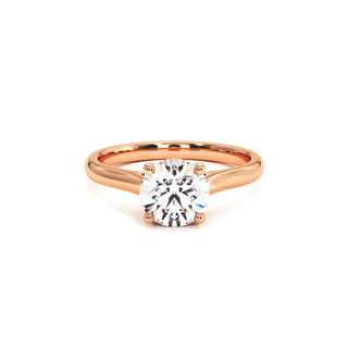 Bague Montaigne Diamant Rond, solitaire diamant de laboratoire, or rose 18 carats — Maison Laveran Paris