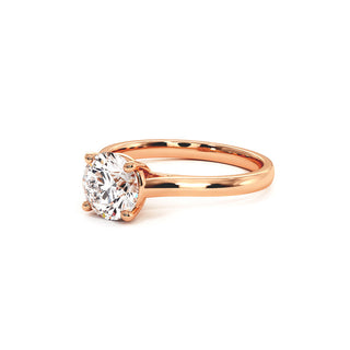 Bague Montaigne Diamant Rond, solitaire diamant de laboratoire, or rose 18 carats — Maison Laveran Paris