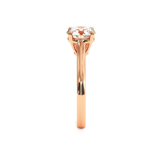 Bague Montaigne Diamant Rond, solitaire diamant de laboratoire, or rose 18 carats — Maison Laveran Paris