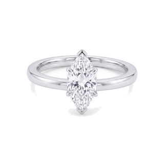 Bague Montaigne Diamant Marquise, diamant de laboratoire, or blanc 18 carats ou platine 950 — Maison Laveran Paris