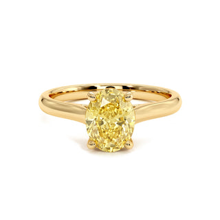 Bague Montaigne Ovale, diamant jaune de laboratoire, or jaune 18 carats — Maison Laveran Paris