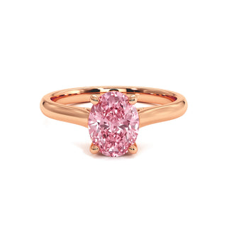 Bague Montaigne Ovale, diamant rose de laboratoire, or rose 18 carats — Maison Laveran Paris