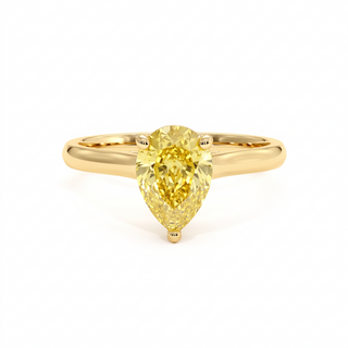 Montaigne Pear Ring, yellow lab-grown diamond, 18k yellow gold — Maison Laveran Paris