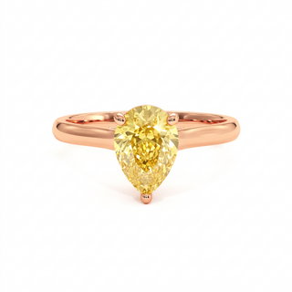 Montaigne Pear Ring, yellow lab-grown diamond, 18k rose gold — Maison Laveran Paris