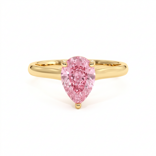 Montaigne Pear Ring, pink lab-grown diamond, 18k yellow gold — Maison Laveran Paris
